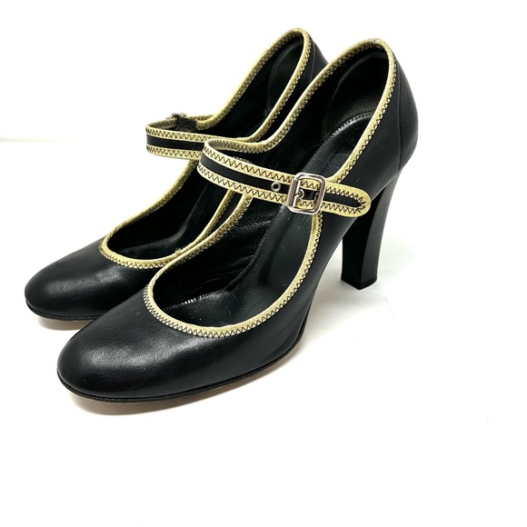 MARC BY MARC JACOBS ブラックハイヒール　サイズ37 MARC by MARC JACOBS black leather Mary Jane heels, made in Italy